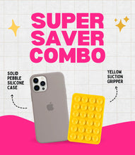 Load image into Gallery viewer, Solid Pebble Soft Silicone iPhone Case + Soft Suction Grip Combo