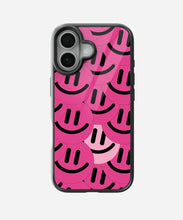 Load image into Gallery viewer, Abstract Cerise Smiley Pattern Glass Case