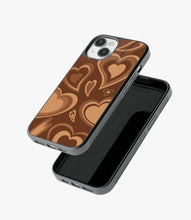 Load image into Gallery viewer, Melting Choco Hearts Aesthetic Glass Phone Case