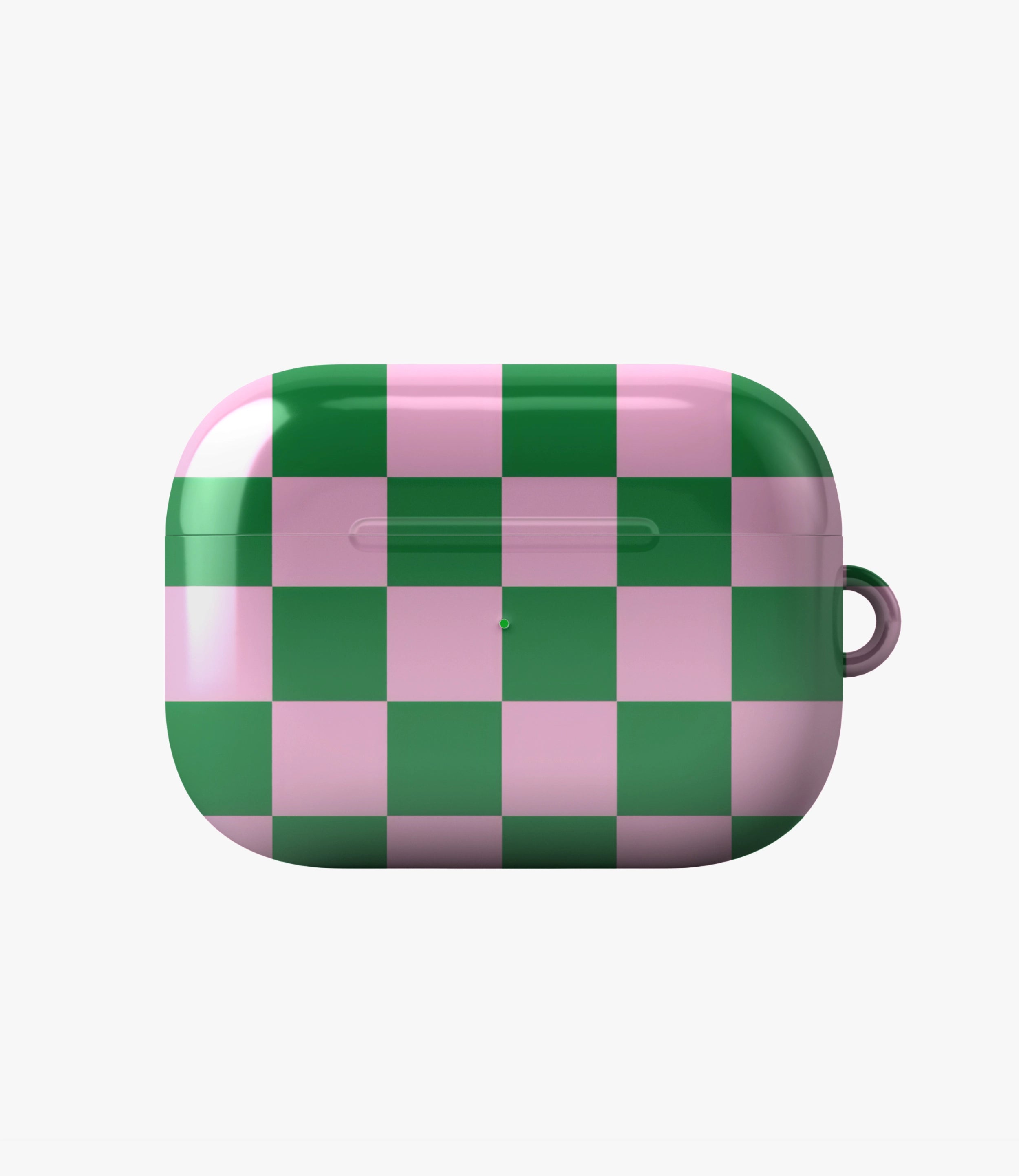Minty Checkmate Glossy Airpod Case