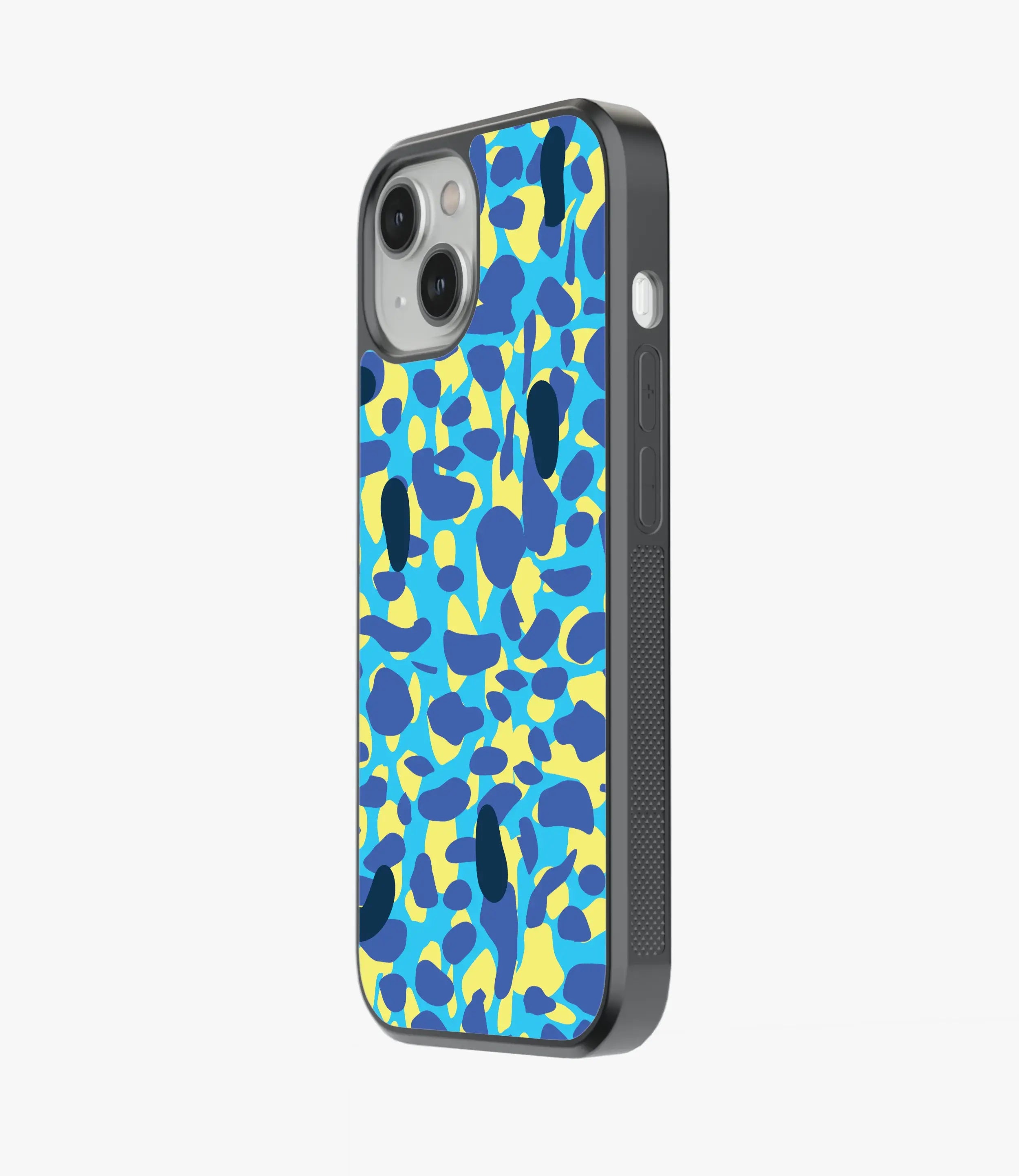 Marine Blue Camo Glass Case
