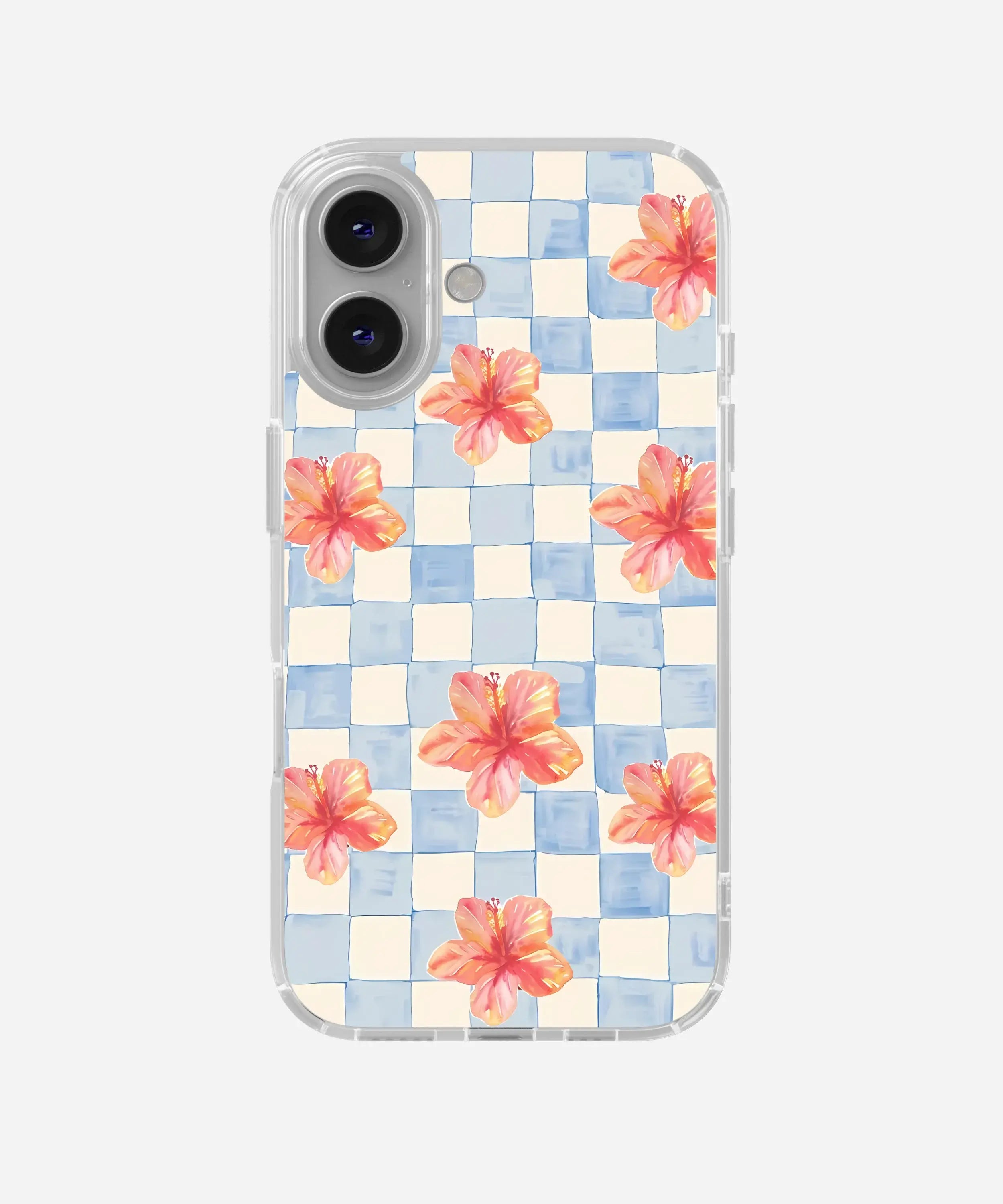 Island Gingham Clear Silicone Phone Case