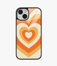 Load image into Gallery viewer, Y2K Orange Retro Hearts Glass Case