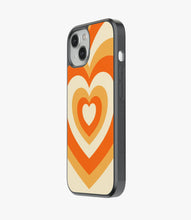 Load image into Gallery viewer, Y2K Orange Retro Hearts Glass Case