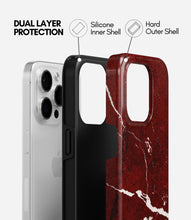 Load image into Gallery viewer, Crimson Marble Vein Glossy Armoured Case