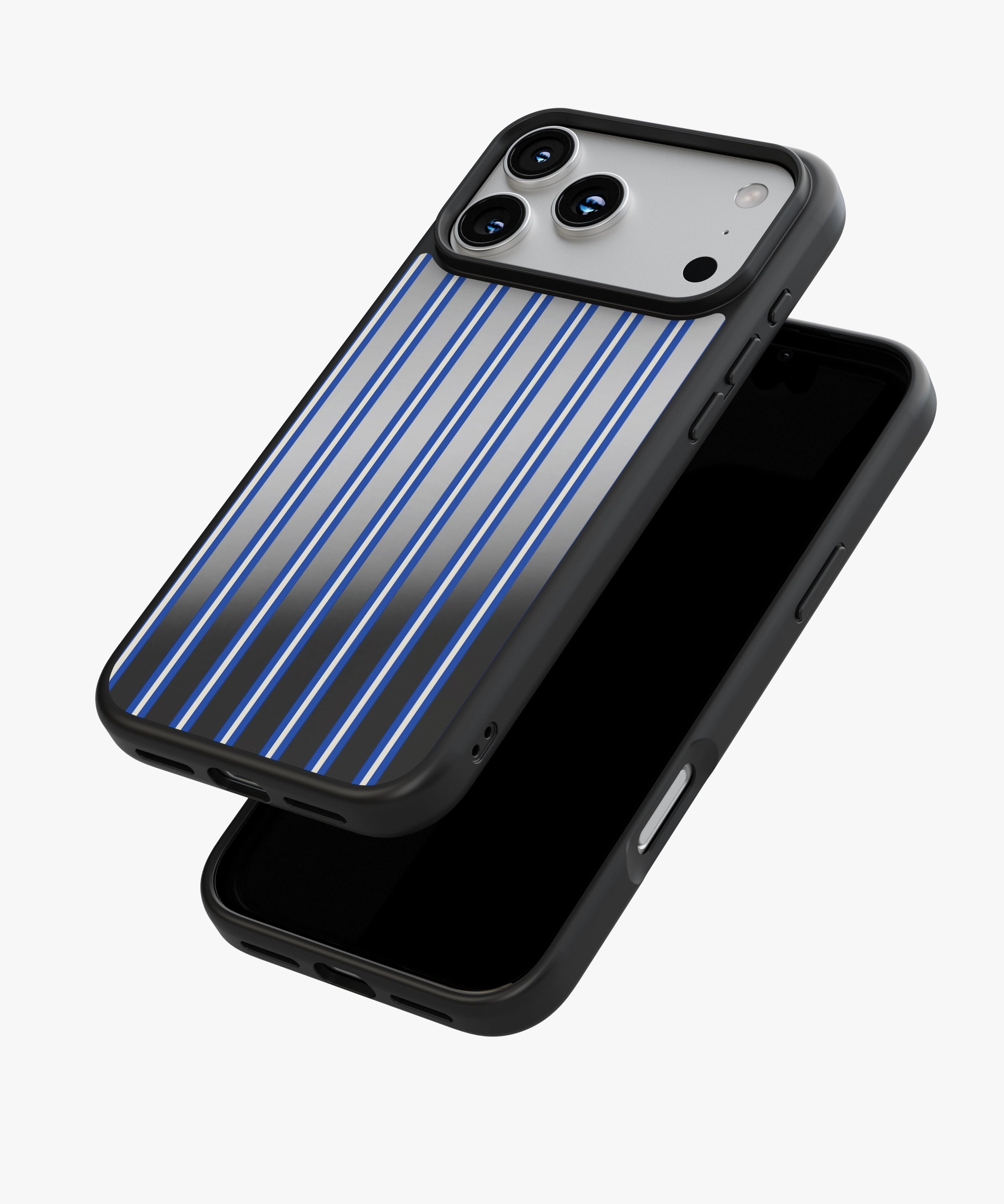 Blue Velocity Stripes Luxe Mirror Phone Case