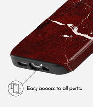 Load image into Gallery viewer, Crimson Marble Vein Glossy Armoured Case