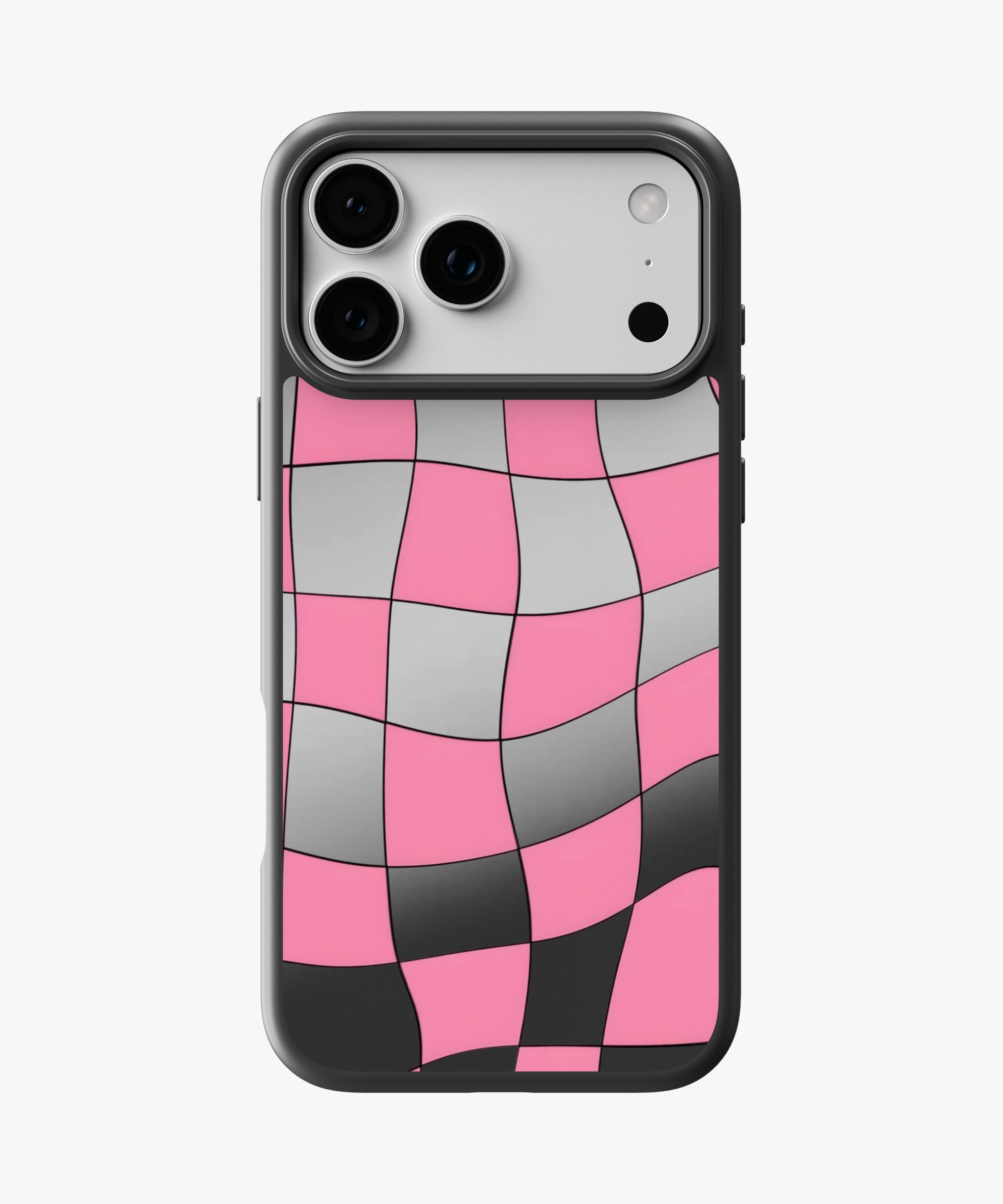 Bubblegum Checker Luxe Mirror Phone Case