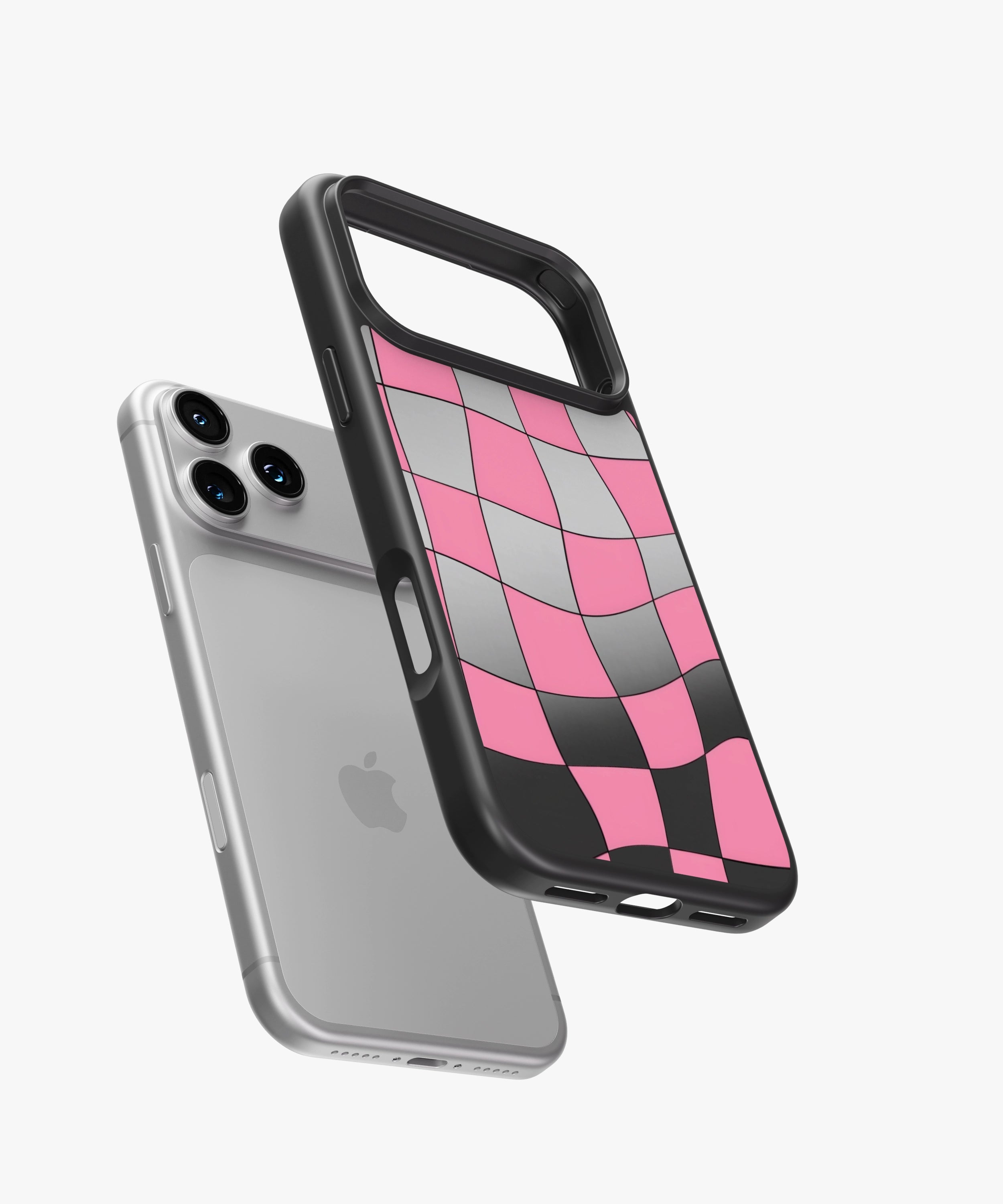 Bubblegum Checker Luxe Mirror Phone Case