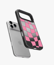 Load image into Gallery viewer, Bubblegum Checker Luxe Mirror Phone Case