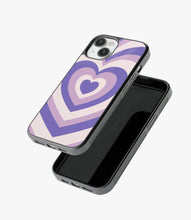 Load image into Gallery viewer, Y2K Pastel Purple Retro Hearts Glass Case