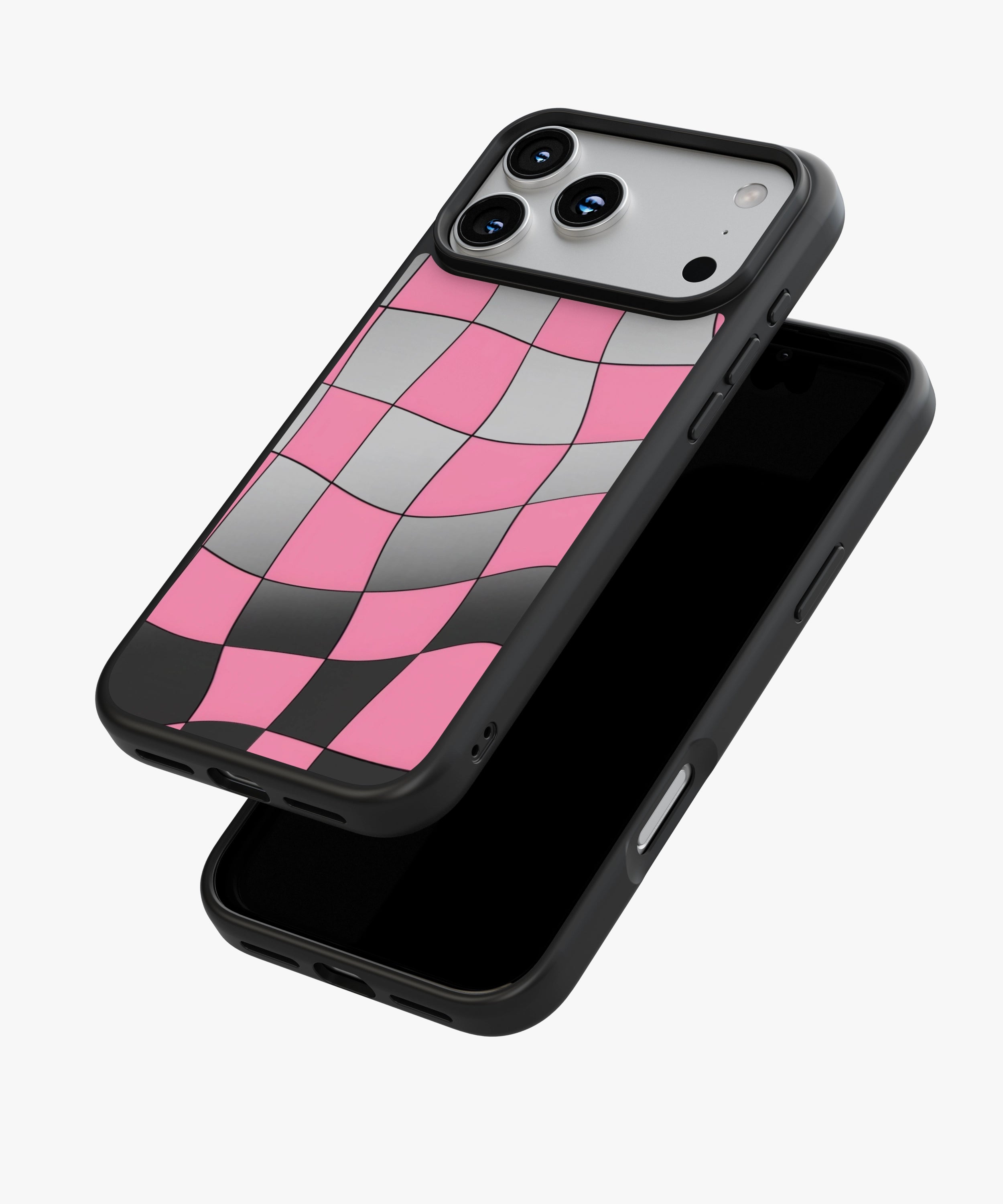 Bubblegum Checker Luxe Mirror Phone Case