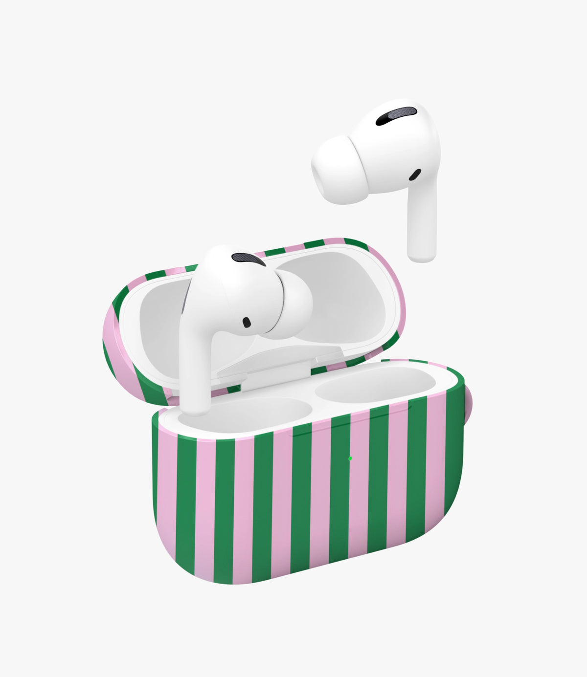 Minty Stripes Glossy Airpod Case