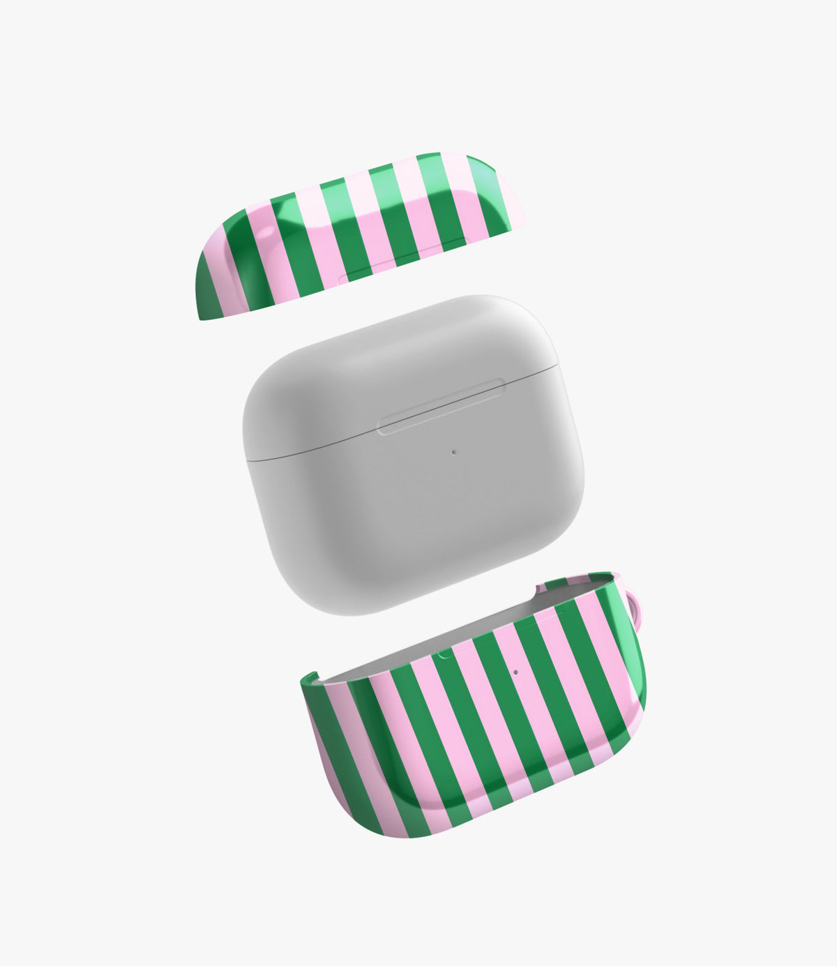 Minty Stripes Glossy Airpod Case