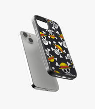 Load image into Gallery viewer, Pirate Skull Pattern Glass Phone Case