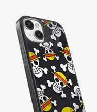 Load image into Gallery viewer, Pirate Skull Pattern Glass Phone Case