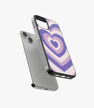 Load image into Gallery viewer, Y2K Pastel Purple Retro Hearts Glass Case