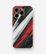 Load image into Gallery viewer, Red/Black Geometric Pattern Glossy Hard Case