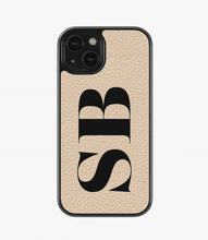 Load image into Gallery viewer, Big Initial Customized Premium Leather Phone Case