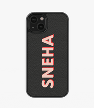 Load image into Gallery viewer, Vertical Custom Name Premium Leather Phone Case