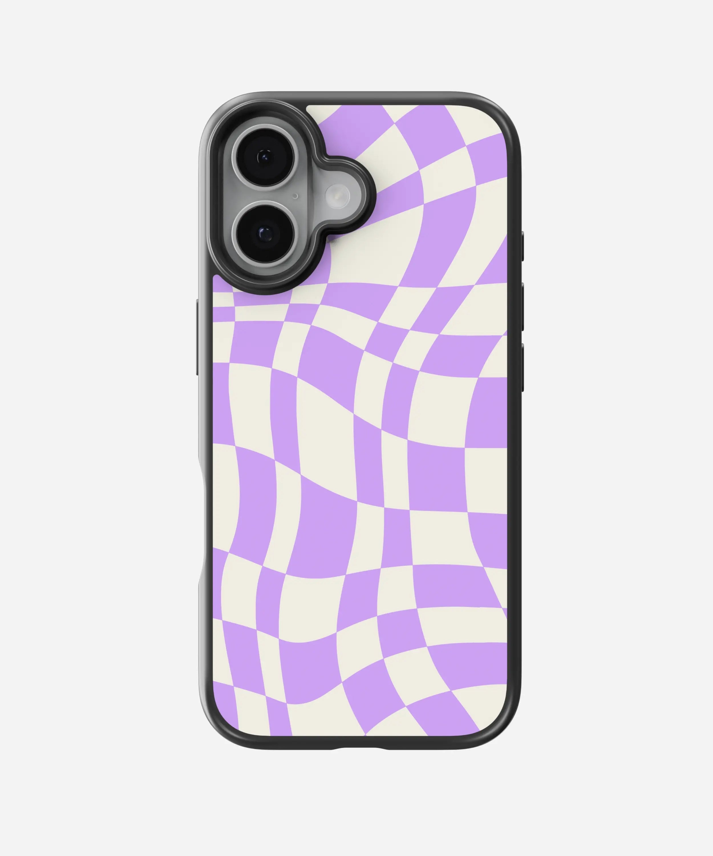 Lavender Checkered Hybrid Phone Case