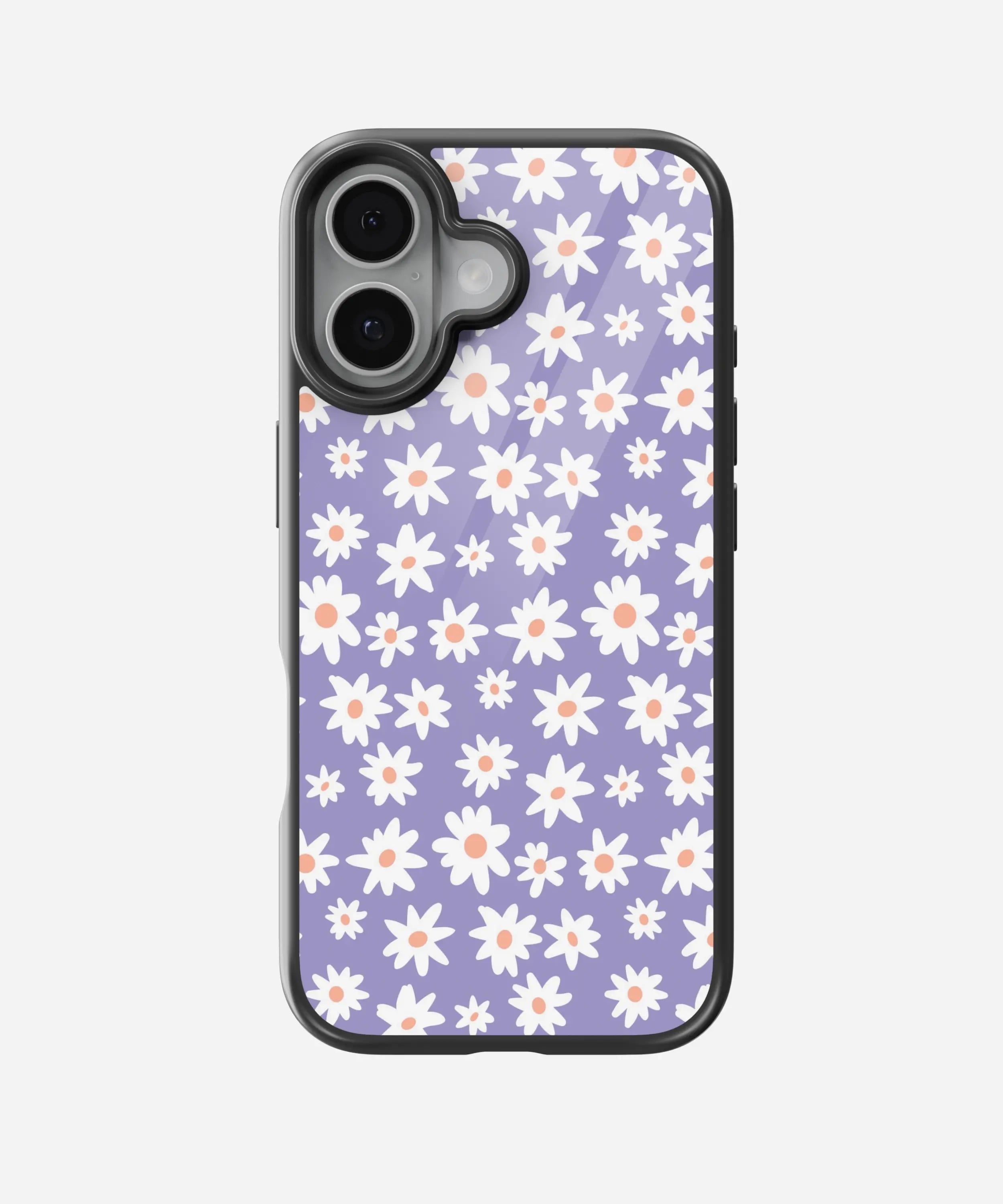 Lavender 70's Floral Glass Case