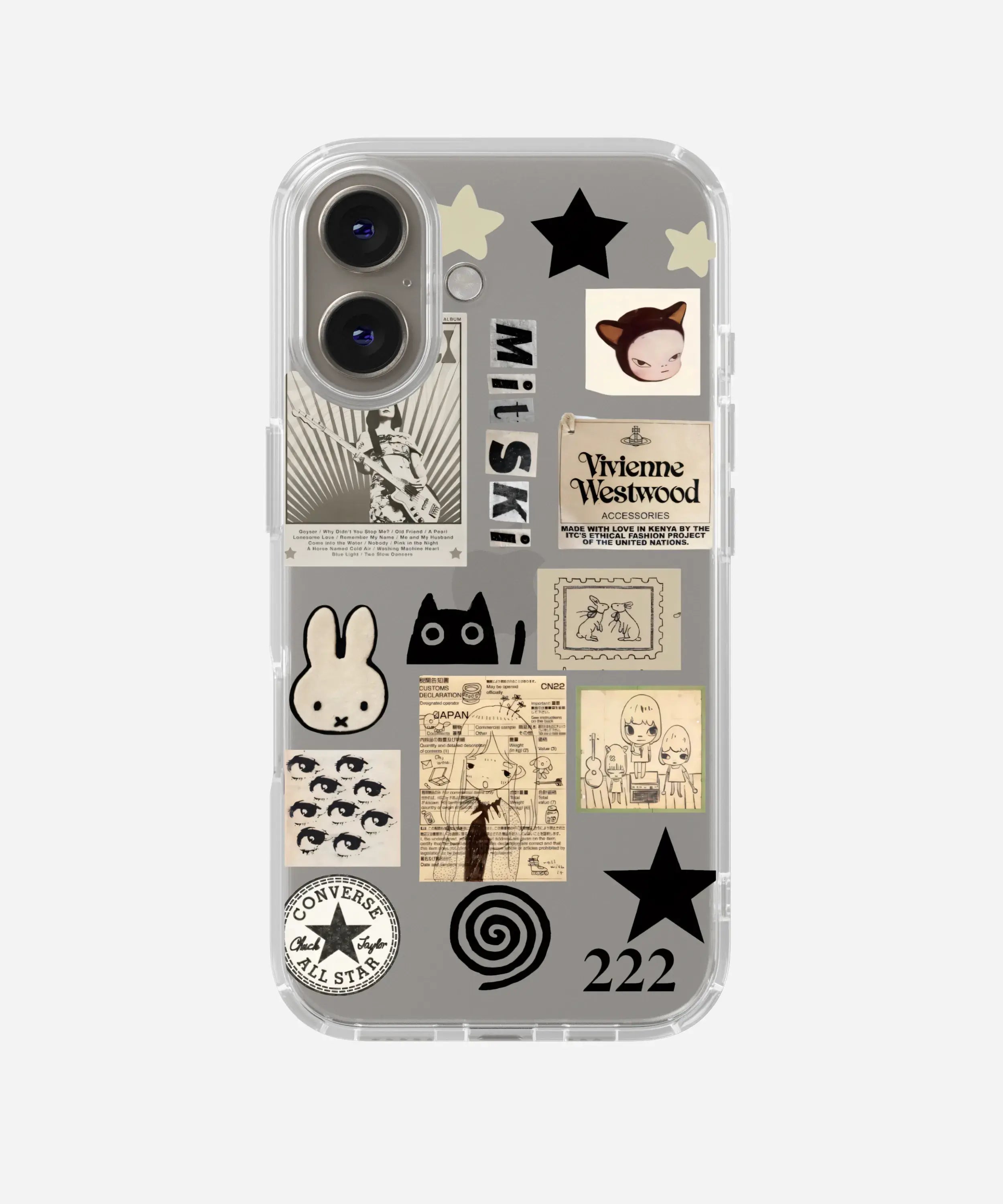 Midnight Static Clear Silicone Phone Case
