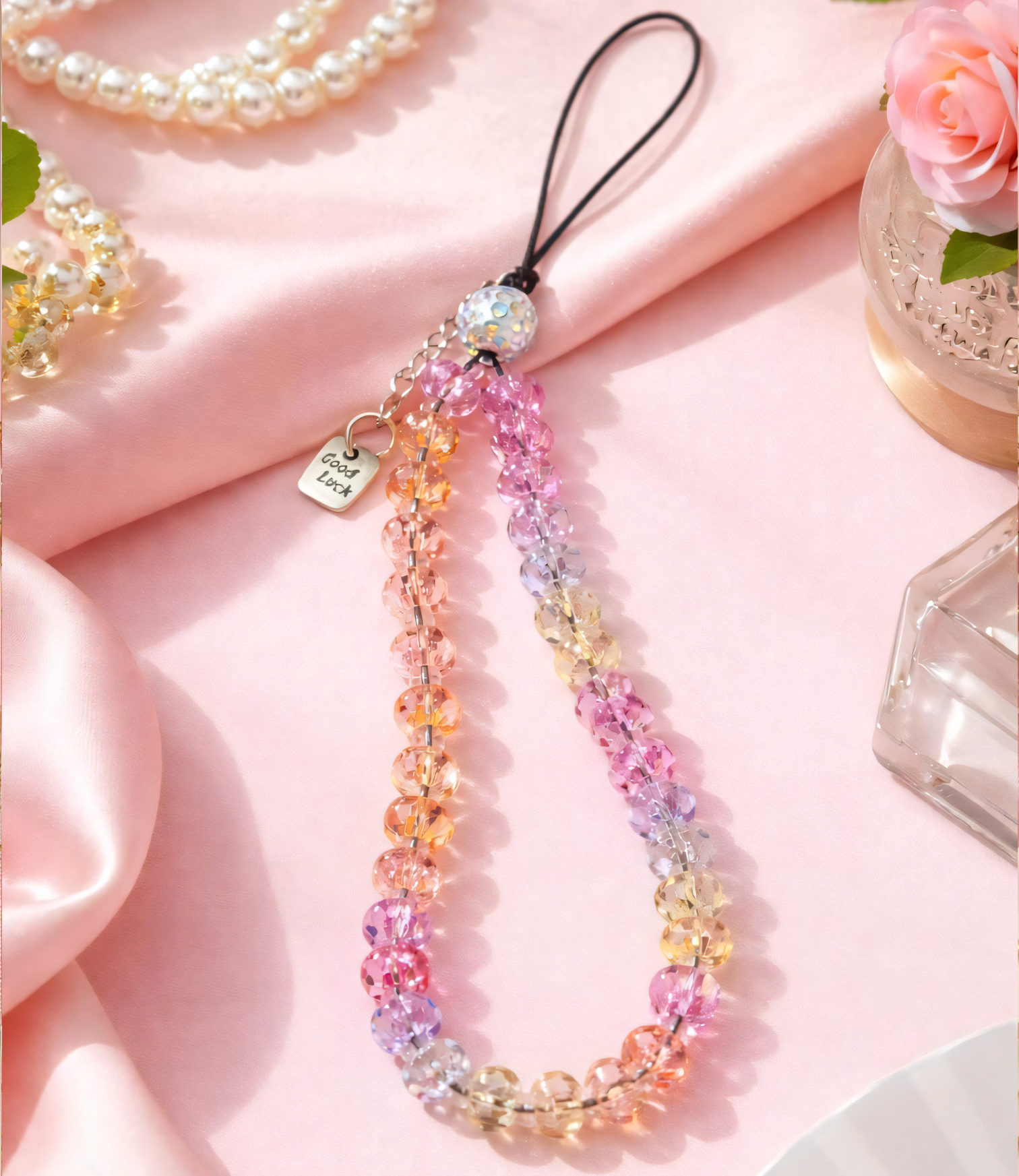 Pastel Crystal Bead Phone Charm