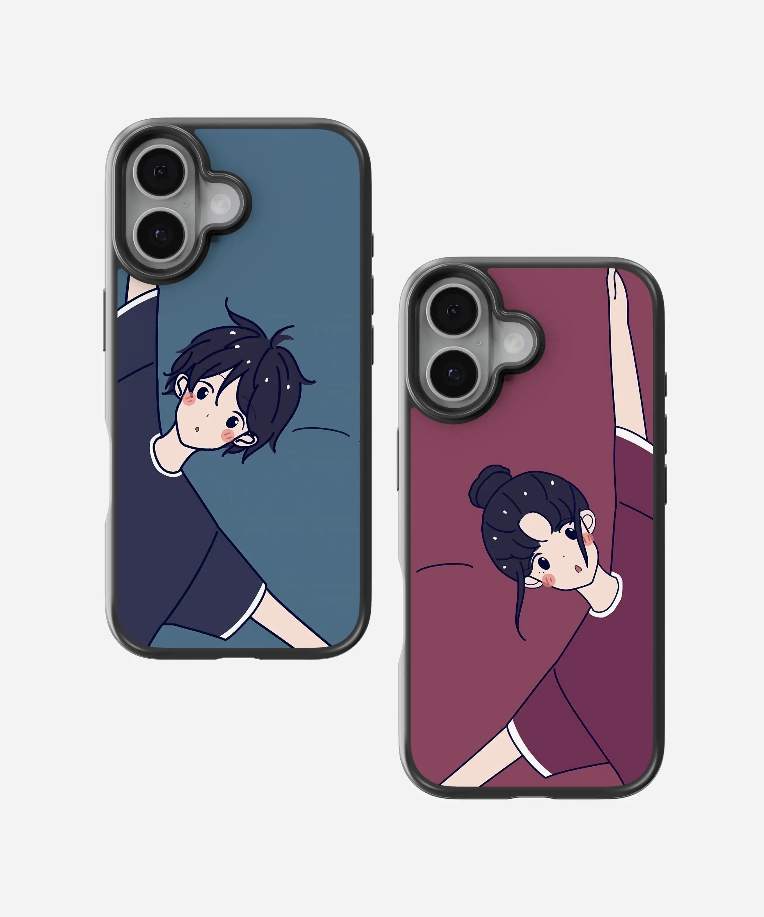 Peekaboo Love Couple Hybrid Matte Case
