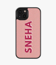 Load image into Gallery viewer, Vertical Custom Name Premium Leather Phone Case