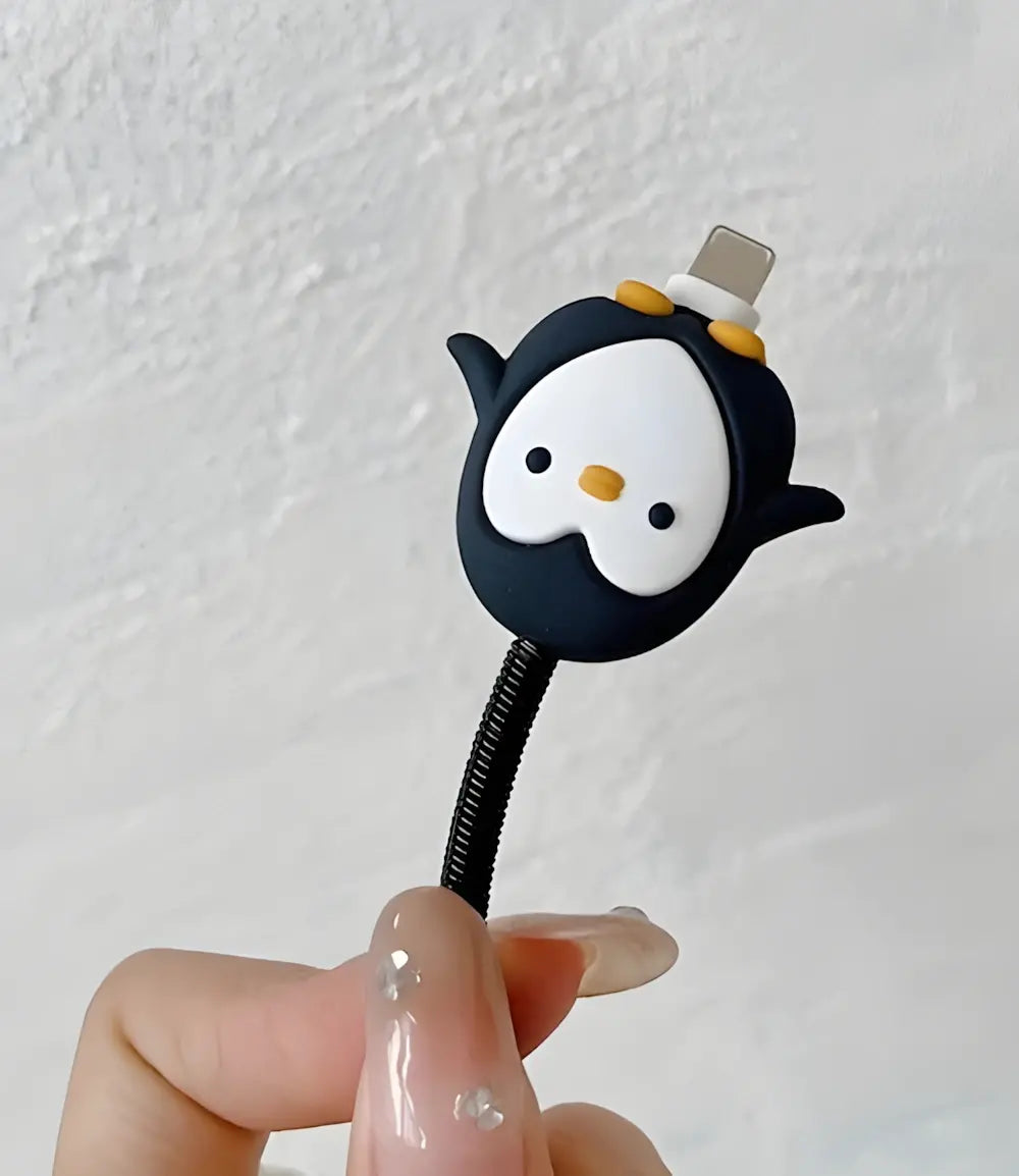 Black Pretty Penguin Charger Case & Cable Protector (18W/20W)
