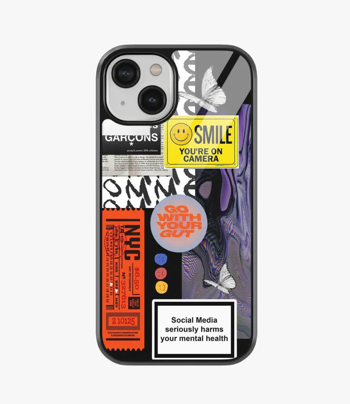 Smile You'Re On Camera Glass Case for iPhone 15