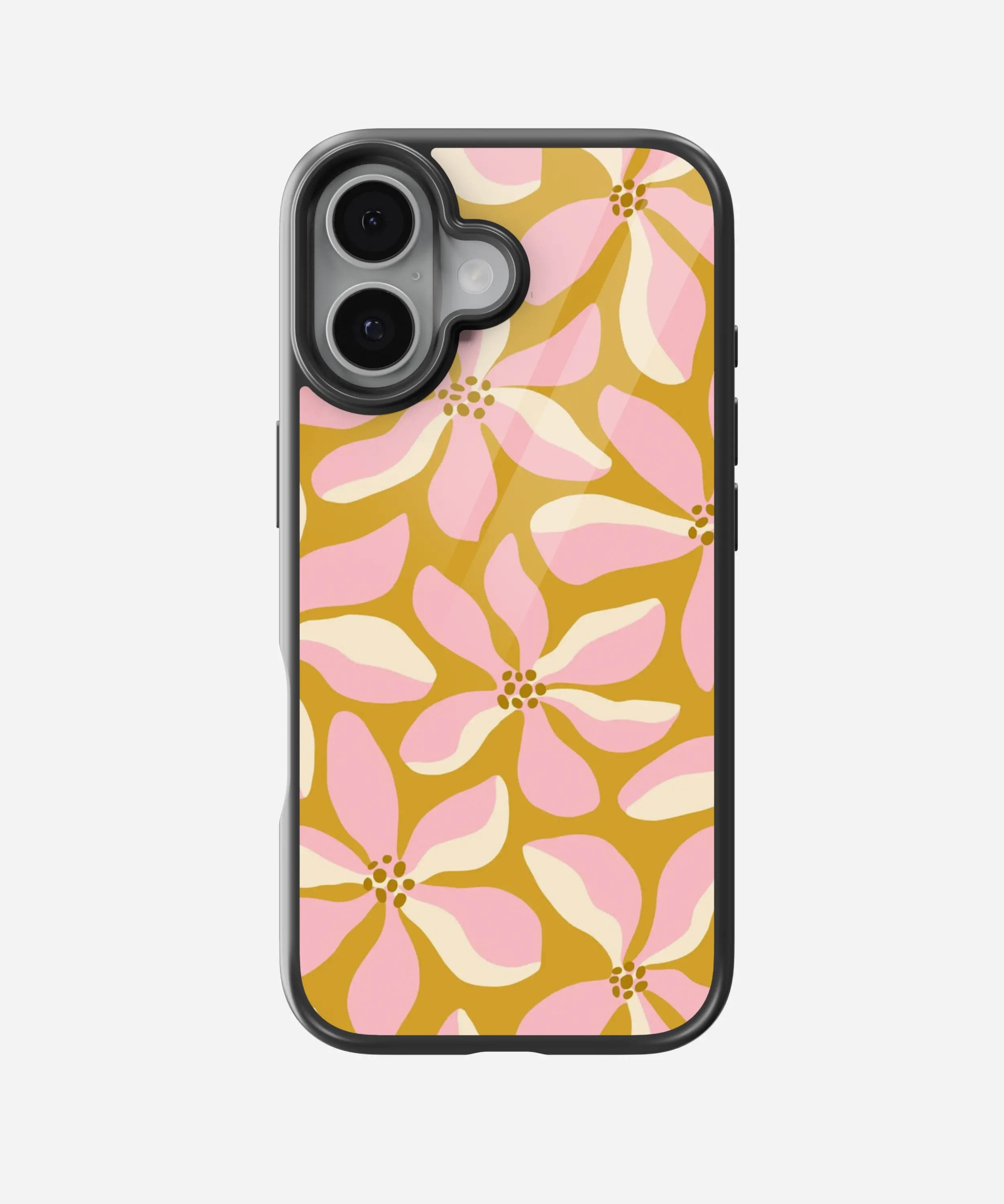 Sunset Petals Floral Glass Case
