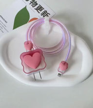 Load and play video in Gallery viewer, 3D Pastel Heart Charger Case & Cable Protector (18W/20W)