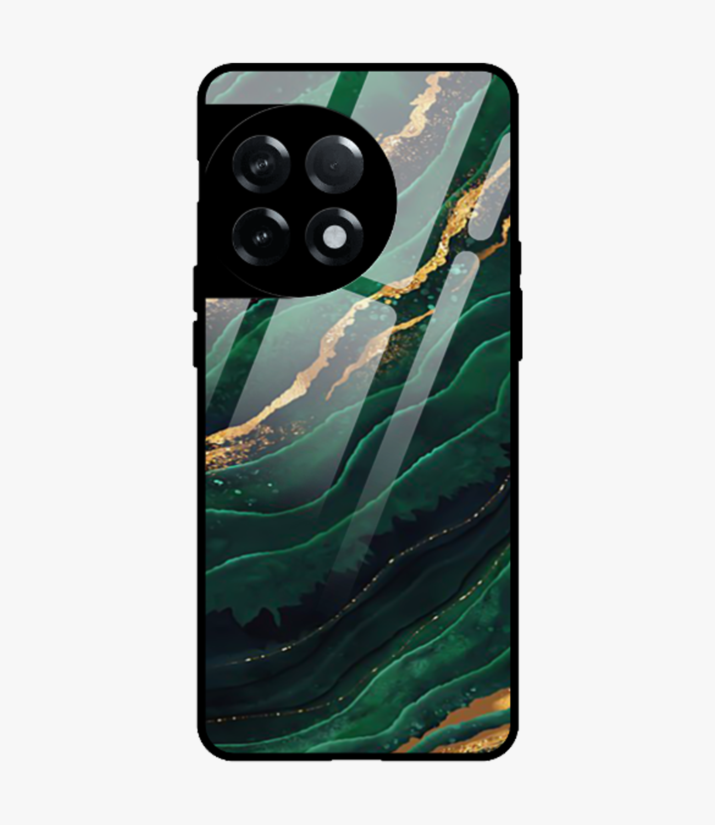 Green Emerald Marble Glass Case for Oneplus 11R