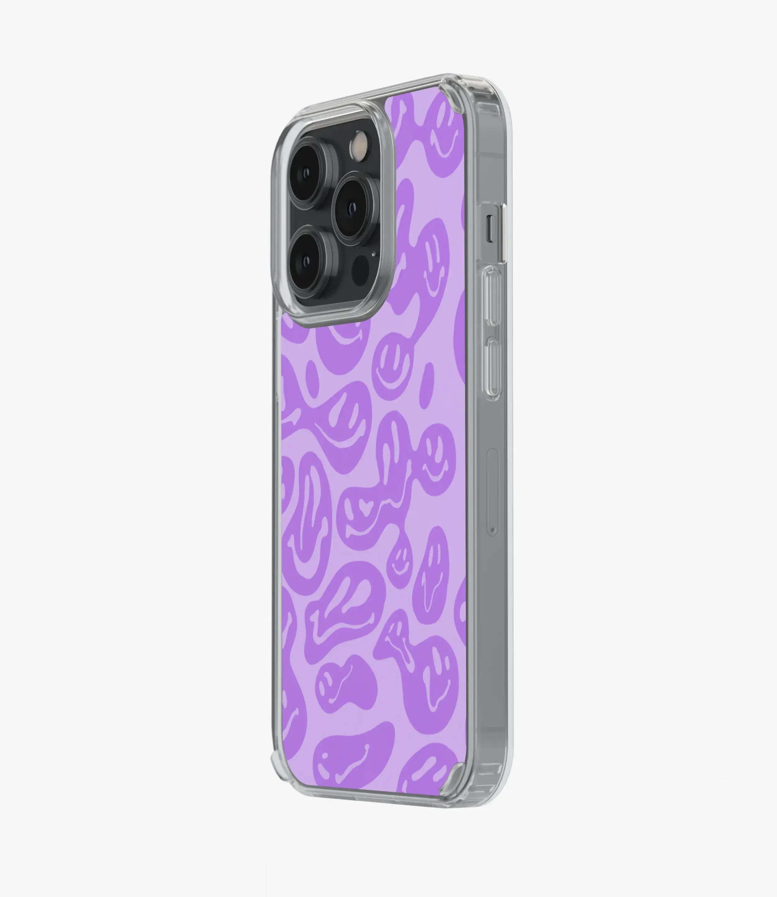 Y2K Pastel Purple Dripping Smiley Silicone Case