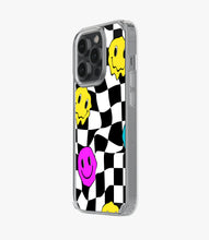 Load image into Gallery viewer, Melted Trippy Smiles Checkered Silicone Case