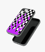 Load image into Gallery viewer, Checkered Purple Flame Glass Case
