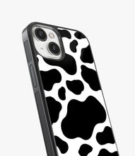 Load image into Gallery viewer, Y2k Black Cow Print Glass Case