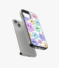 Load image into Gallery viewer, Pastel Colorful Dripping Smiley Glass Case