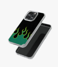 Load image into Gallery viewer, Y2K Green Flames Silicone Case