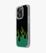 Load image into Gallery viewer, Y2K Green Flames Silicone Case