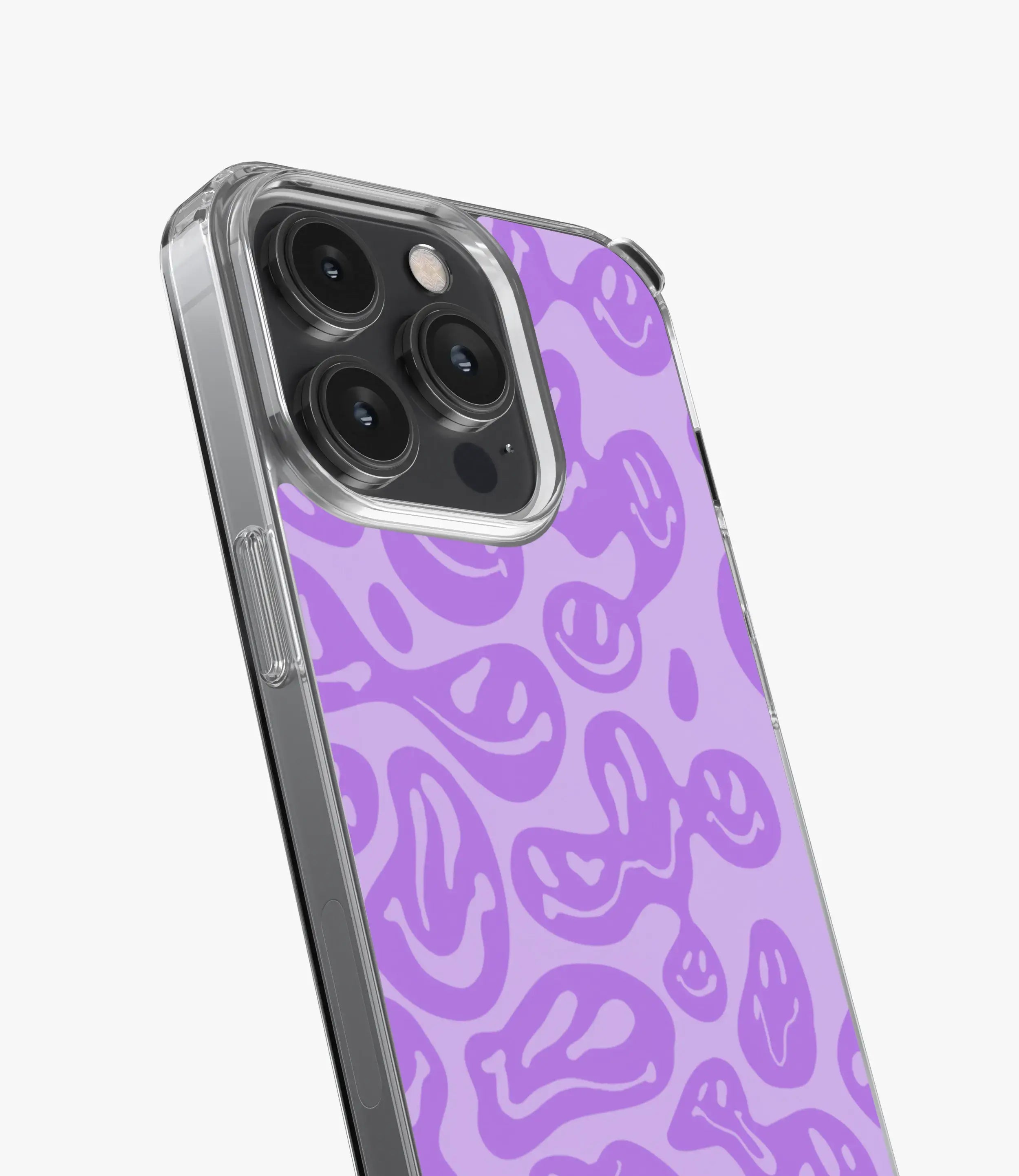 Y2K Pastel Purple Dripping Smiley Silicone Case