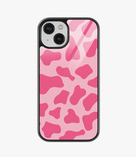 Load image into Gallery viewer, Y2k Pink Cow Print Glass Case