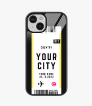 Load image into Gallery viewer, Your City Boarding Pass Glass Case