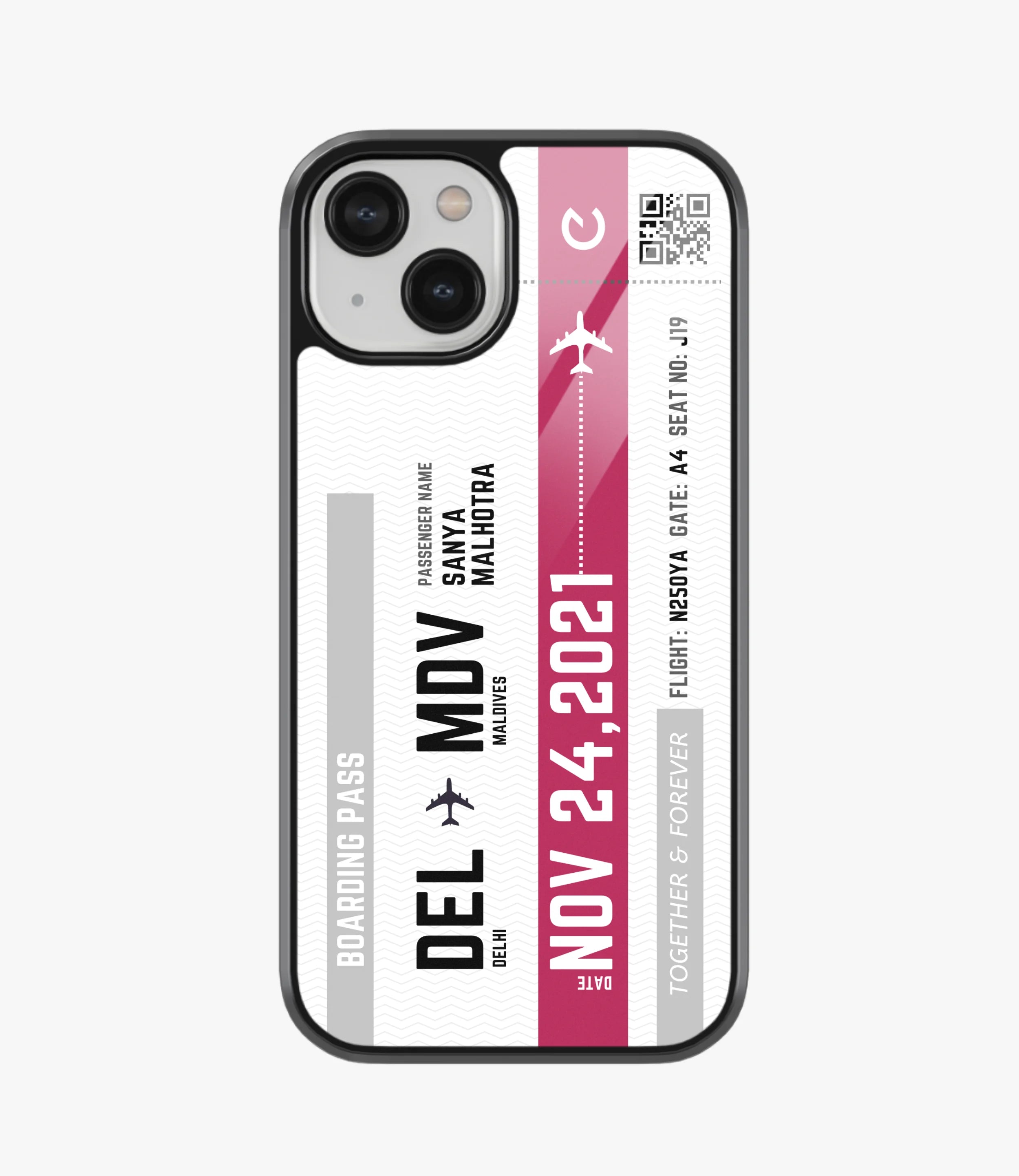 Travel City Boarding Pass Glass Case