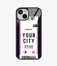 Load image into Gallery viewer, Your City Boarding Pass Glass Case