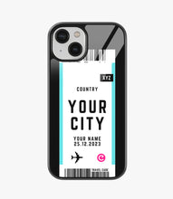 Load image into Gallery viewer, Your City Boarding Pass Glass Case