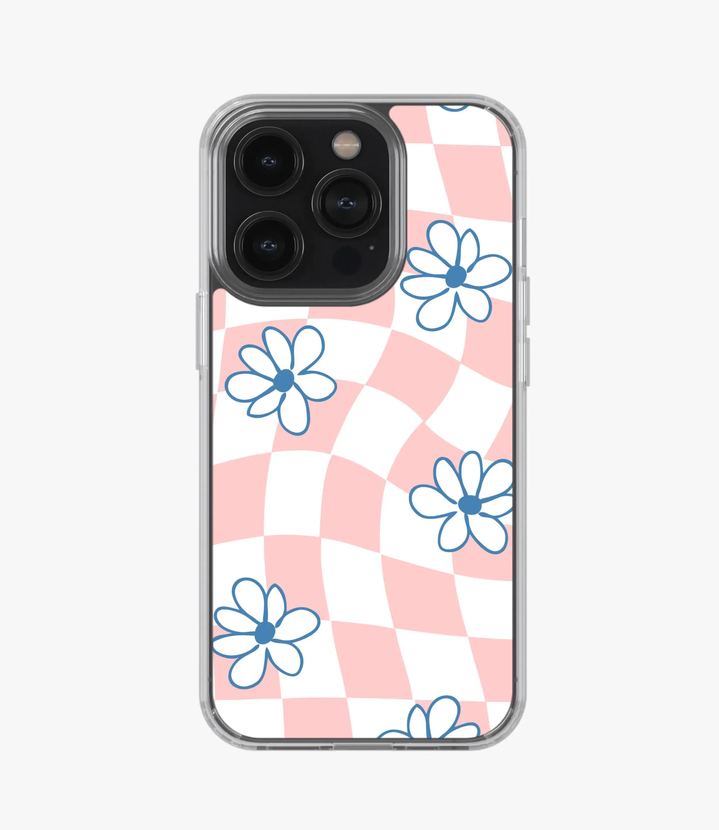 Hippie Aesthetic Daisy Checkered Silicone Case