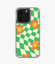 Load image into Gallery viewer, Orange Smiley Face Checkered Silicone Case